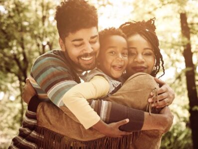 foster family hugging